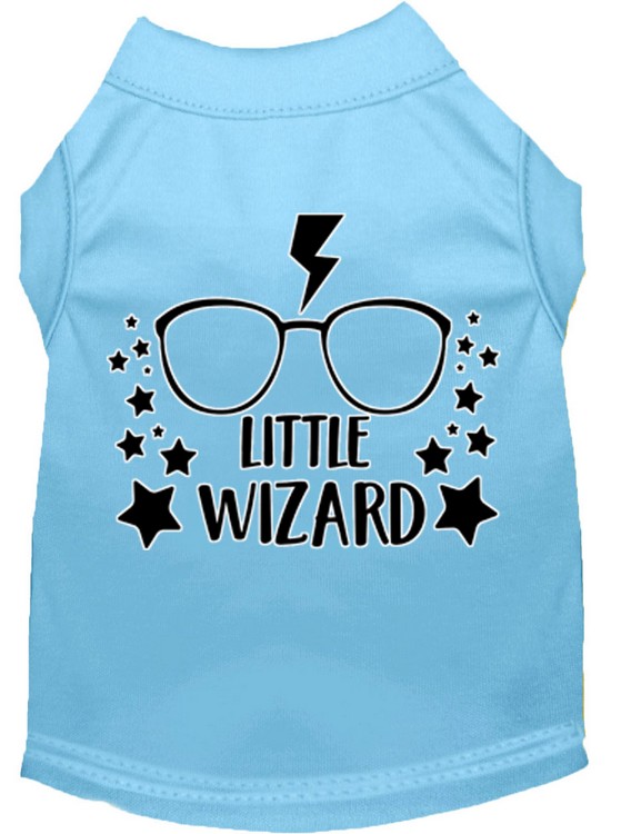 Little Wizard Screen Print Dog Shirt Baby Blue XS